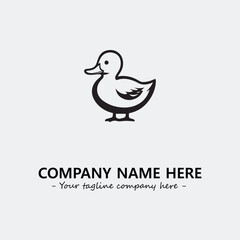 Duck illustration black and white for logo company vector image
