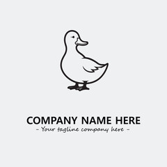 Duck illustration black and white for logo company vector image