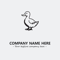 Duck illustration black and white for logo company vector image