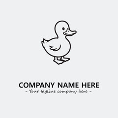 Duck illustration black and white for logo company vector image