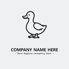 Duck illustration black and white for logo company vector image