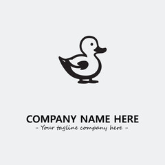 Fototapeta premium Duck illustration black and white for logo company vector image