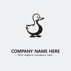 Duck illustration black and white for logo company vector image