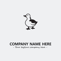 Duck illustration black and white for logo company vector image