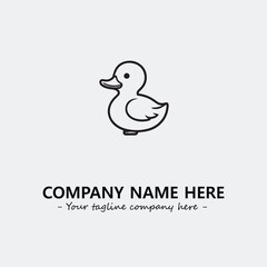 Duck illustration black and white for logo company vector image