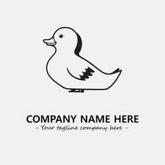 Duck illustration black and white for logo company vector image