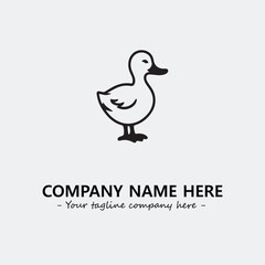 Duck illustration black and white for logo company vector image