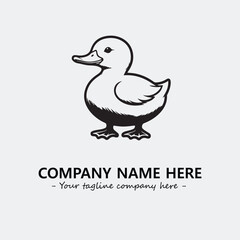 Duck illustration black and white for logo company vector image