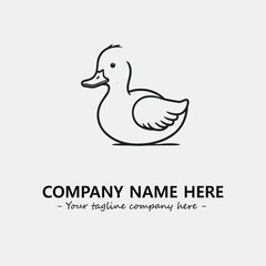 Duck illustration black and white for logo company vector image