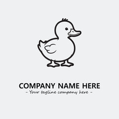 Duck illustration black and white for logo company vector image