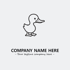 Duck illustration black and white for logo company vector image