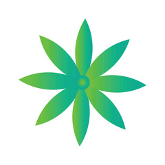 Green Gradient Flower Vector Illustration
