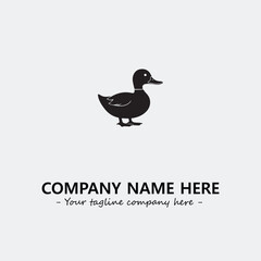 Duck illustration black and white for logo company vector image