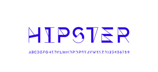 Font alphabet, letters from A to Z and numbers from 0 to 9, vector illustration 10EPS.