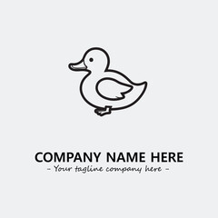 Duck illustration black and white for logo company vector image