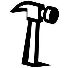 Simple hammer logo silhouette