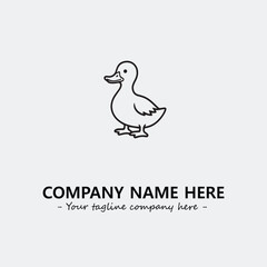 Duck illustration black and white for logo company vector image