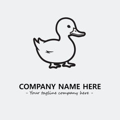 Duck illustration black and white for logo company vector image