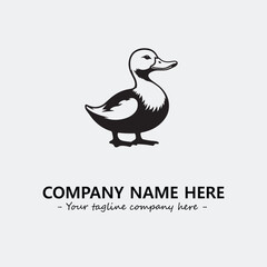 Duck illustration black and white for logo company vector image