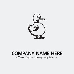 Duck illustration black and white for logo company vector image