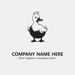Duck illustration black and white for logo company vector image