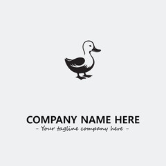 Duck illustration black and white for logo company vector image