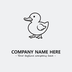 Duck illustration black and white for logo company vector image
