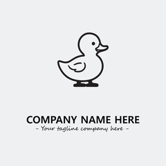 Duck illustration black and white for logo company vector image