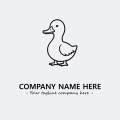 Duck illustration black and white for logo company vector image