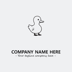 Duck illustration black and white for logo company vector image