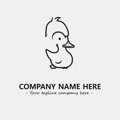 Duck illustration black and white for logo company vector image