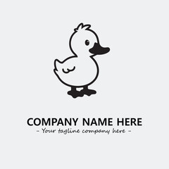 Duck illustration black and white for logo company vector image
