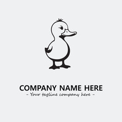 Duck illustration black and white for logo company vector image