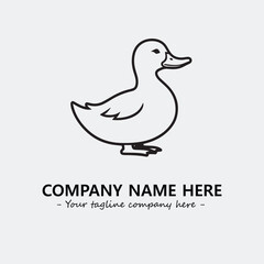 Duck illustration black and white for logo company vector image