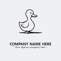 Duck illustration black and white for logo company vector image