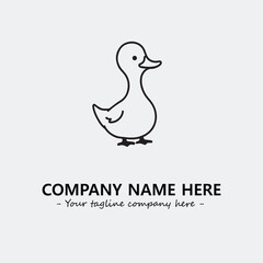 Duck illustration black and white for logo company vector image
