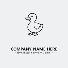 Duck illustration black and white for logo company vector image