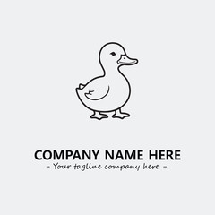 Duck illustration black and white for logo company vector image