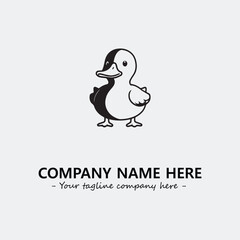 Duck illustration black and white for logo company vector image