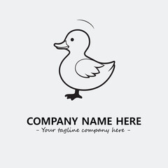 Duck illustration black and white for logo company vector image