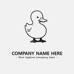 Duck illustration black and white for logo company vector image