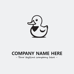 Duck illustration black and white for logo company vector image