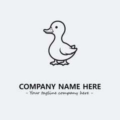 Duck illustration black and white for logo company vector image