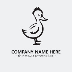 Duck illustration black and white for logo company vector image
