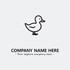 Duck illustration black and white for logo company vector image