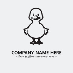 Duck illustration black and white for logo company vector image