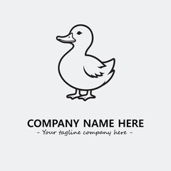 Duck illustration black and white for logo company vector image
