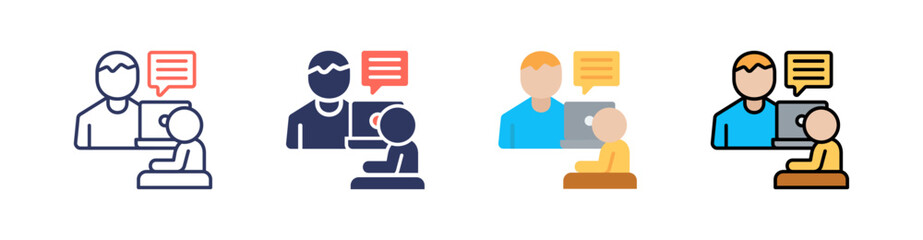 Consultation Multi Style Icon Set Vector 