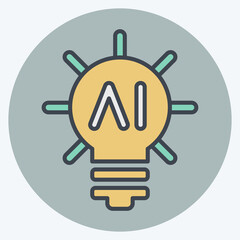 Icon Innovation. related to Artificial Intelligence symbol. color mate style