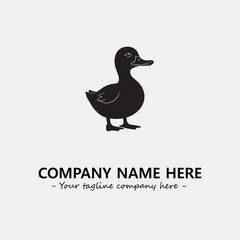 Duck illustration black and white for logo company vector image